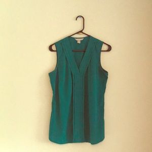 Banana Republic teal v neck shell tank top